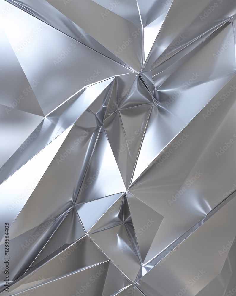Poster silver with angular lines and soft reflections abstract background