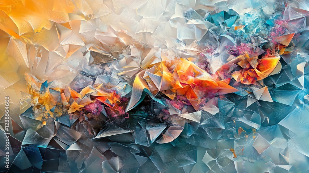 Poster Abstract Patterns and Colors Blend Harmoniously in a Vibrant, Dynamic Composition Filled With Energy and Movement