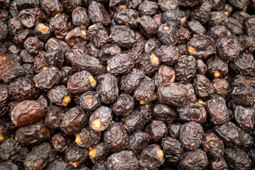 Sweet dates fruit in Dates Shop, Makkah City, Saudi Arabia in hajj season