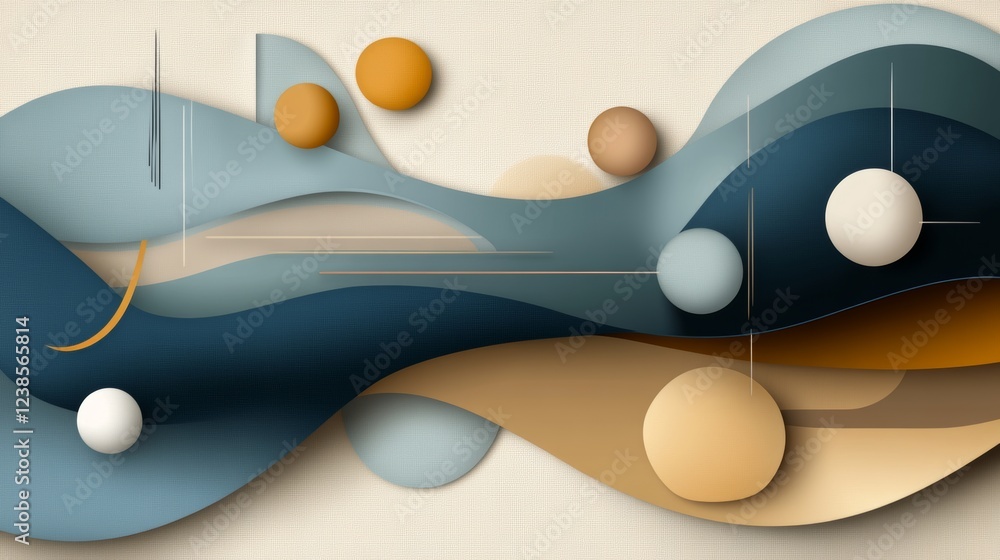 Poster dynamic abstract background featuring flowing shapes, colors, and geometric elements suitable for cr