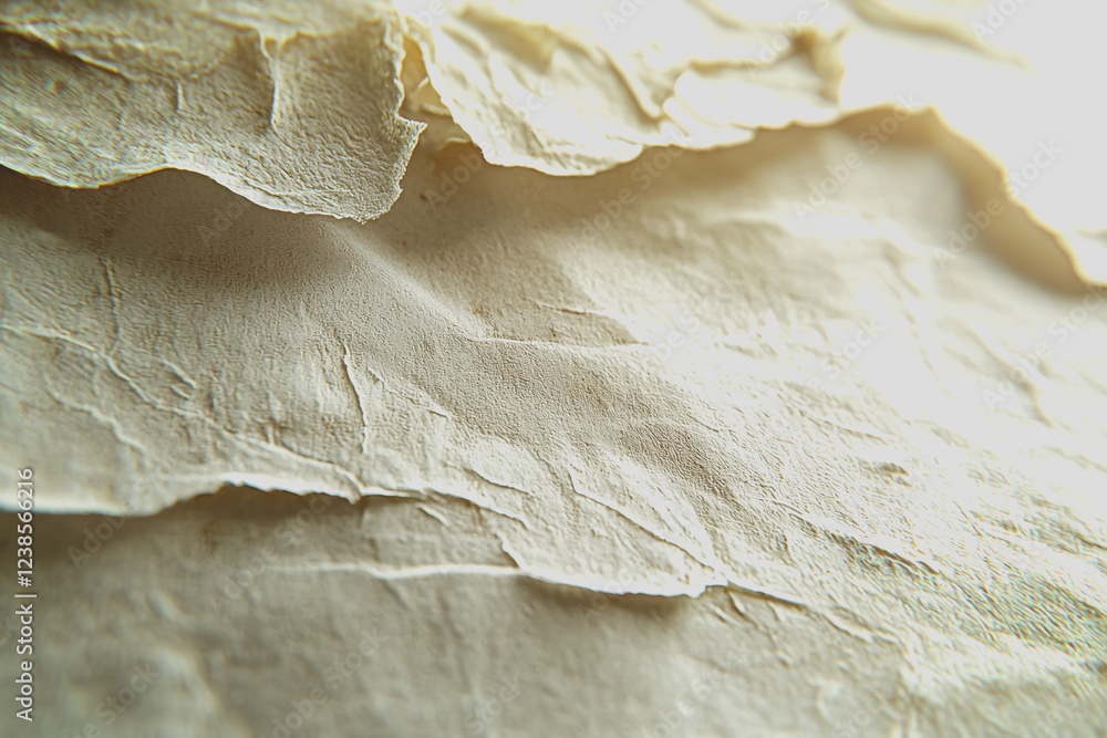 Poster close up image of a piece of paper with visible texture and details showcasing its fibers and surfac