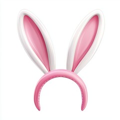 Bunny ears headband for an Easter celebration, isolated on white background