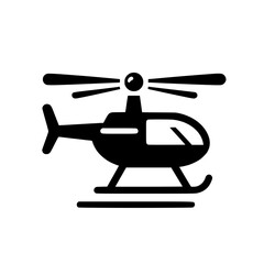 Helicopter Icon: A Sleek Vector Graphic of a Modern Helicopter. Perfect for Transportation, Travel, and Aviation Designs.