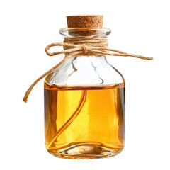 Golden Liquid Bottle Mockup on transparent background.