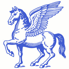 Fototapeta premium Winged Horse with Majestic Wings, Symbolizing Freedom and Strength