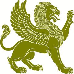 Griffin with Lion's Body and Eagle Wings, Symbolizing Power and Majesty