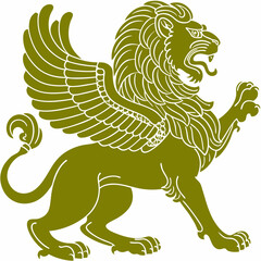 Griffin with Lion's Body and Eagle Wings, Symbolizing Power and Majesty
