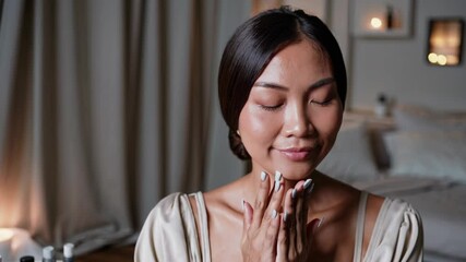 Natural beauty consultation featuring skincare products in a serene room setting