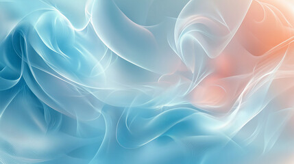 Fototapeta premium Swirling Liquid Background With Soft Blue and Orange Hues Creating an Abstract Atmosphere. Generative AI