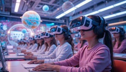 Kids Learning in a Virtual Classroom in the Metaverse