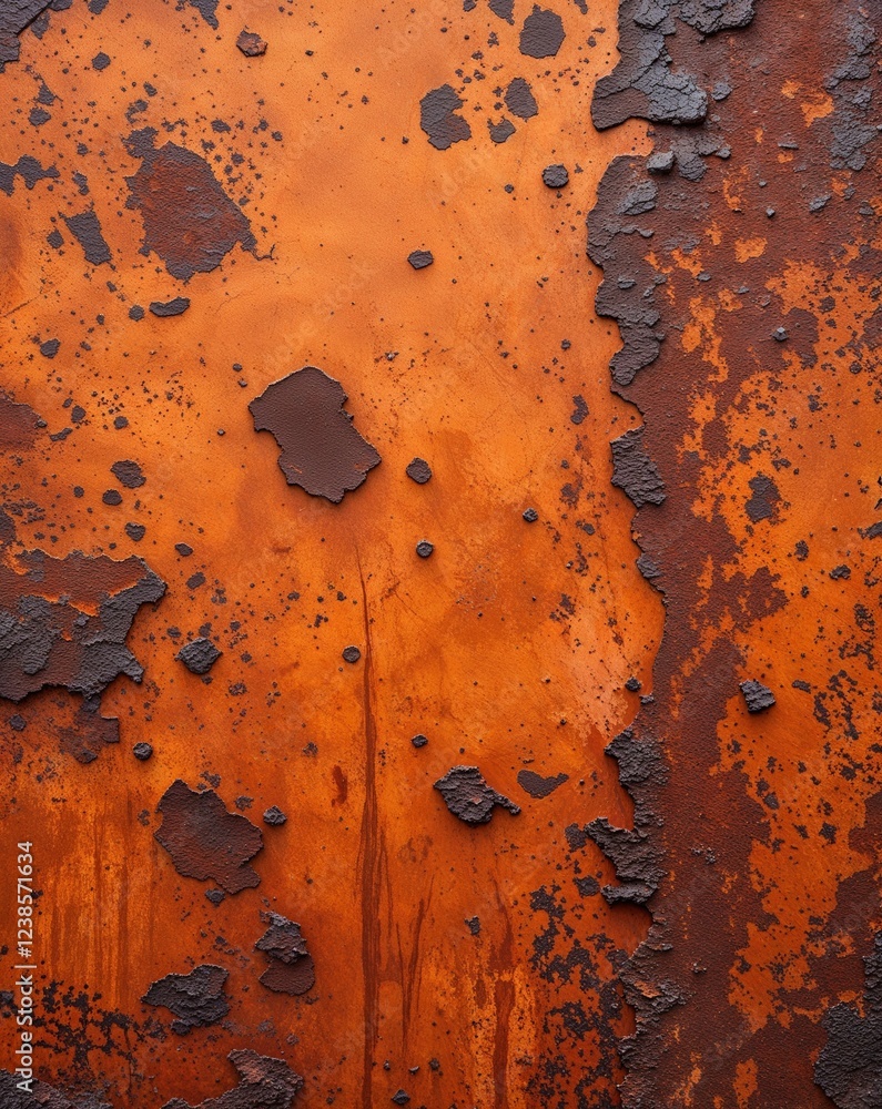 Poster earthy orange with rust marks and a worn out surface appearance abstract rusty surfaces background