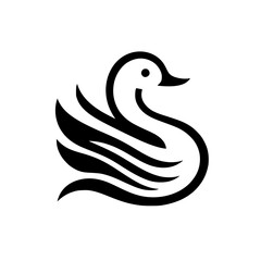 Elegant Swan Bird Logo: Minimalist Line Art Design. Perfect for beauty, fashion, and luxury brands.  Simple, clean, and modern vector graphic.
