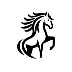 Majestic Horse: Black and White Abstract Equine Art Design