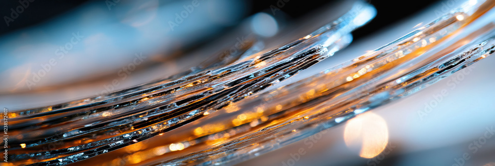 Poster close-up of layered translucent material with fractured texture