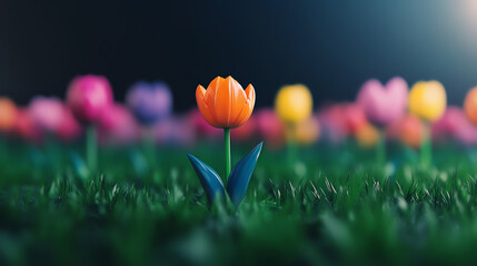 A dreamy tulip field in Ottawa during the Canadian Tulip Festival, with endless rows of vibrant colors