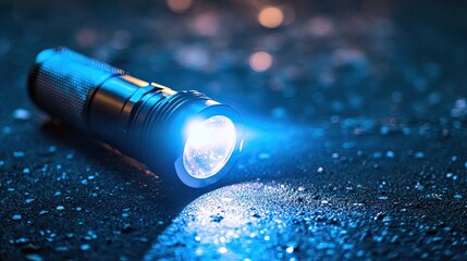 Illuminating darkness with a focused beam of light from a compact flashlight