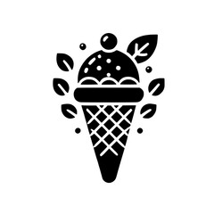 A delightful illustration of an ice cream cone, perfect for summer. This minimalist design is simple yet elegant, making it ideal for branding or decoration.