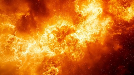 Naklejka premium Fiery Inferno: A breathtaking view of intense fire and burning flames, showcasing the raw power and energy of nature's destructive force.