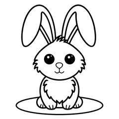 Cute Bunny Rabbit. Vector Graphic Art Illustration