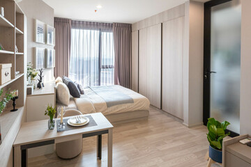 Bangkok, Thailand - August 26 2024:Light and Stylish modern Style Living Room.