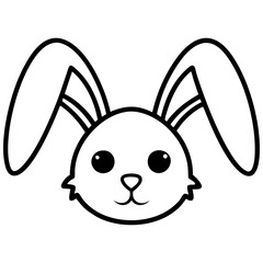 Head Bunny Rabbit. Vector Graphic Art