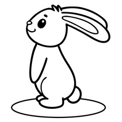 Cute Bunny Rabbit. Vector Graphic Art Illustration