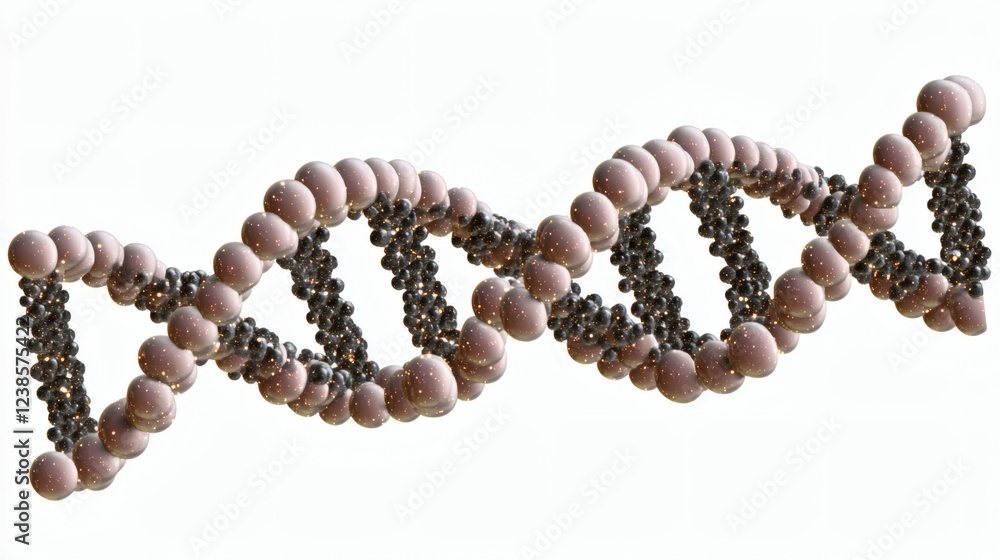Poster elegant dna double helix: a sparkling, abstract 3d rendering