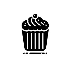 A delectable cupcake, a delightful treat for any occasion. This image showcases a simple yet elegant design, perfect for bakeries and dessert lovers.