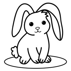 Cute Bunny Rabbit. Vector Graphic Art Illustration