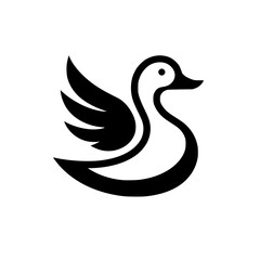 Obraz premium Elegant Duck Bird Logo: Vector Graphic Design. Perfect for nature, wildlife, and animal-related brands. Simple, minimalist, and abstract design.