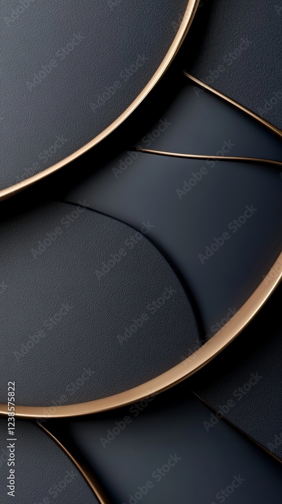 Poster abstract background design featuring dynamic curves in dark tones and metallic accents for creative 