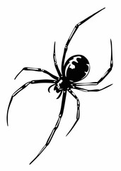 Detailed Spider Illustration with Long Legs and Distinct Body Features