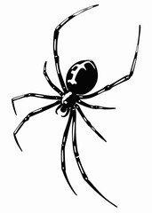 Detailed Spider Illustration with Long Legs and Distinct Body Features