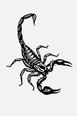 Intricate Scorpion Illustration with Detailed Body and Sharp Stinger