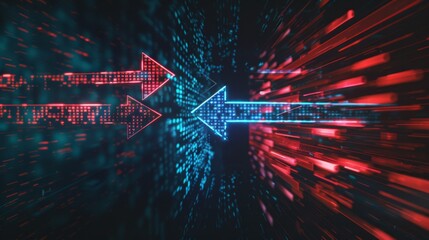 Backgrounds with digital arrows are ideal for presentations on technology and innovation, as well as cybersecurity blogs.