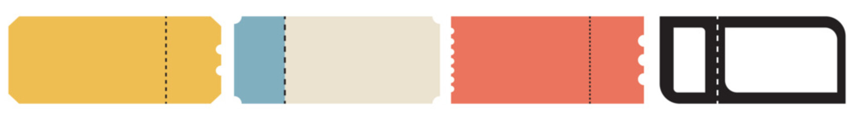 Colorful Flat Vector Tickets Collection Designs