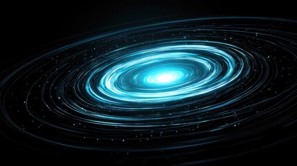 Galactic spiral formation outer space digital art cosmic environment wide-angle view abstract concept