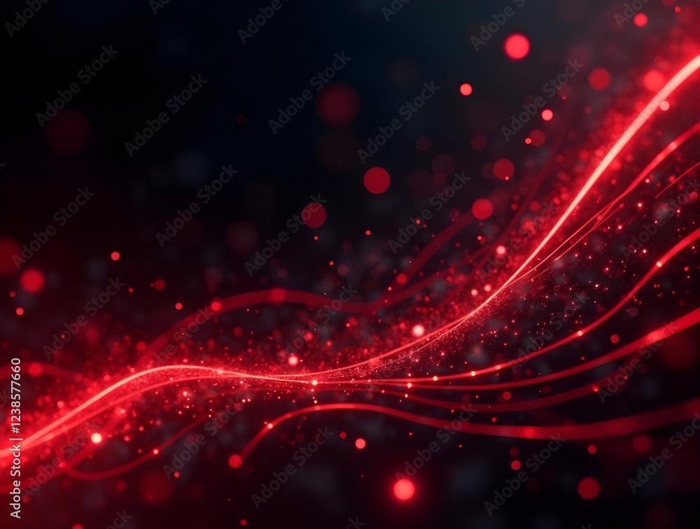 Poster red speed light horizontal straight line on black background. realistic vector illustration of abstr