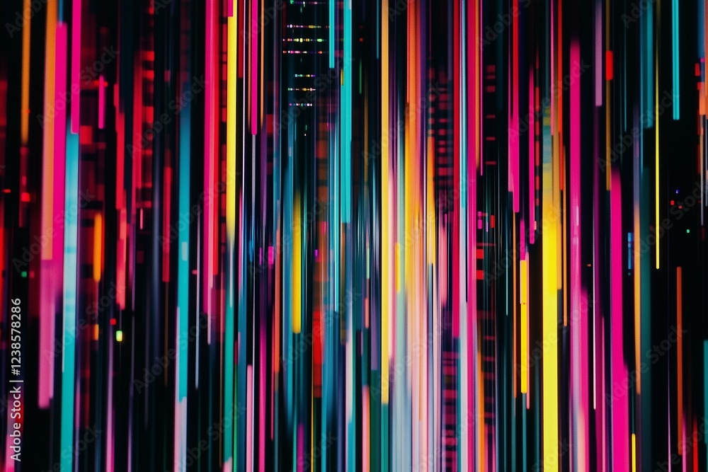 Poster abstract of the pattern on an electronic screen, displaying colorful and vibrant colors with multipl