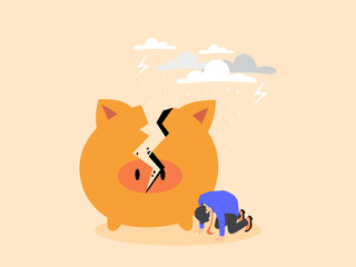 Financial failure or investment mistakes that lead to economic problems