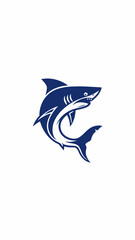 Bold Shark Illustration with Sharp Fin and Aggressive Expression