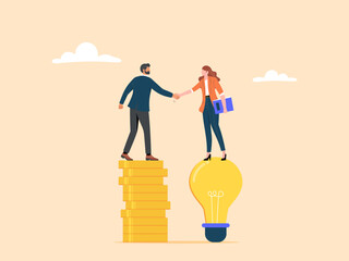 Making business deals or exchanging business ideas