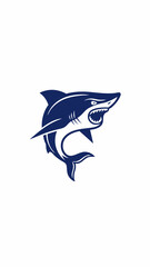 Obraz premium Bold Shark Illustration with Sharp Fin and Aggressive Expression