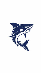 Bold Shark Illustration with Sharp Fin and Aggressive Expression