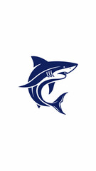 Bold Shark Illustration with Sharp Fin and Aggressive Expression