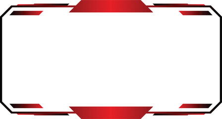 Streaming Twitch overlay red frame with a black border