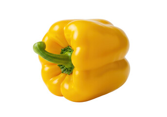 Yellow bell pepper isolated on white background, no depth of field, sharp.