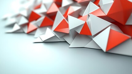 Fototapeta premium Abstract Red and White Triangular Geometric Structure