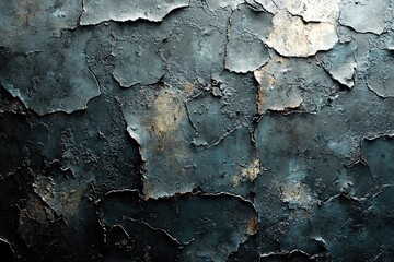 Obraz premium Dark Teal Cracked Paint Texture Background