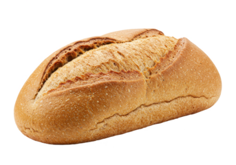 Loaf of bread isolated on white background, no depth of field, sharp.